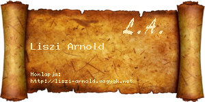 Liszi Arnold névjegykártya